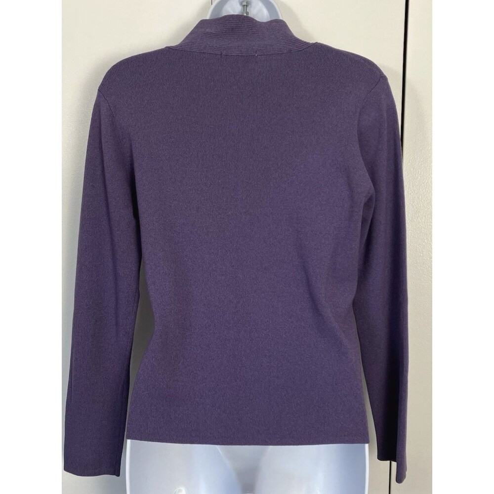 Carducci Womens Purple Flower Beaded Sweater Size M - Picture 8 of 8